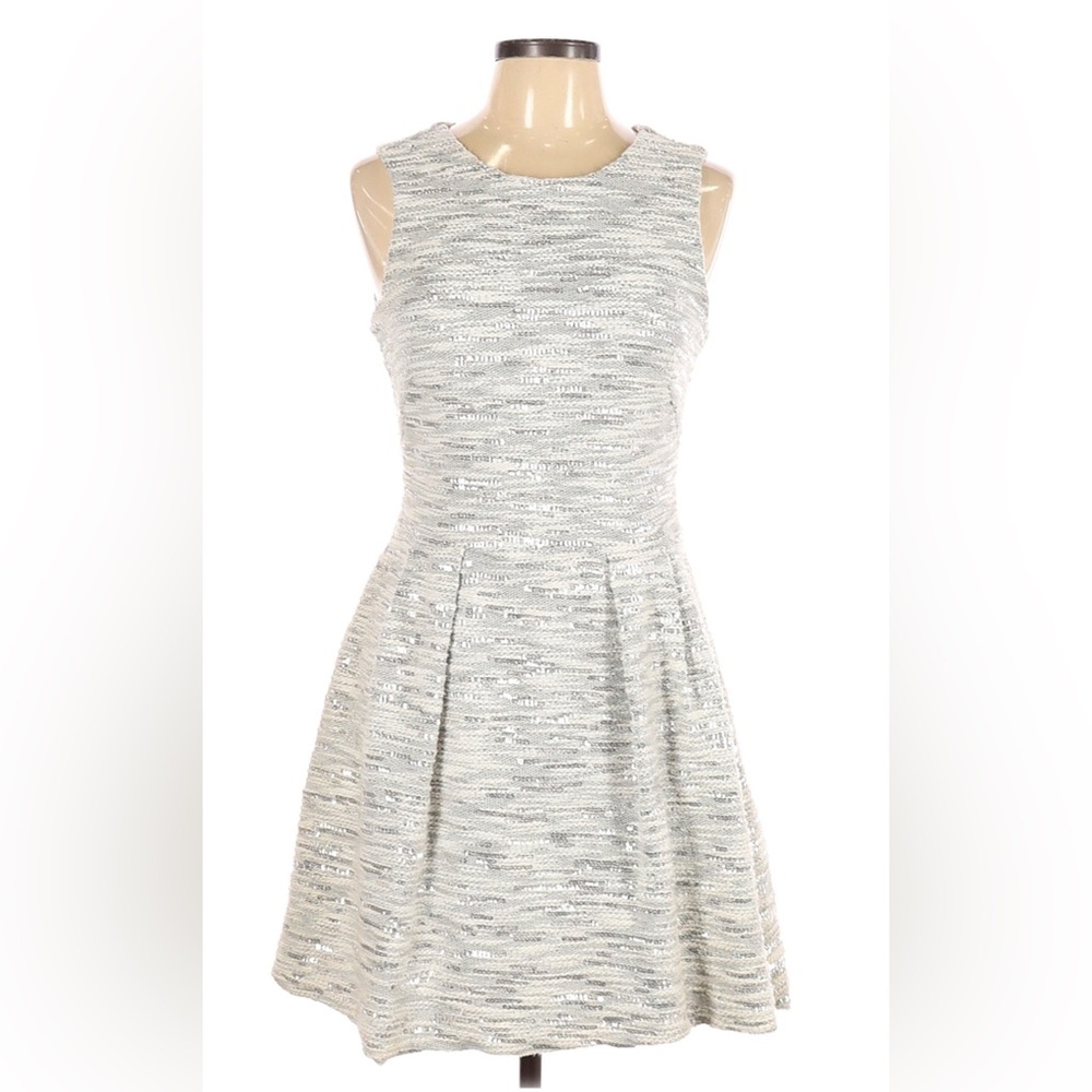 H&M Silver and White Sleeveless Dress